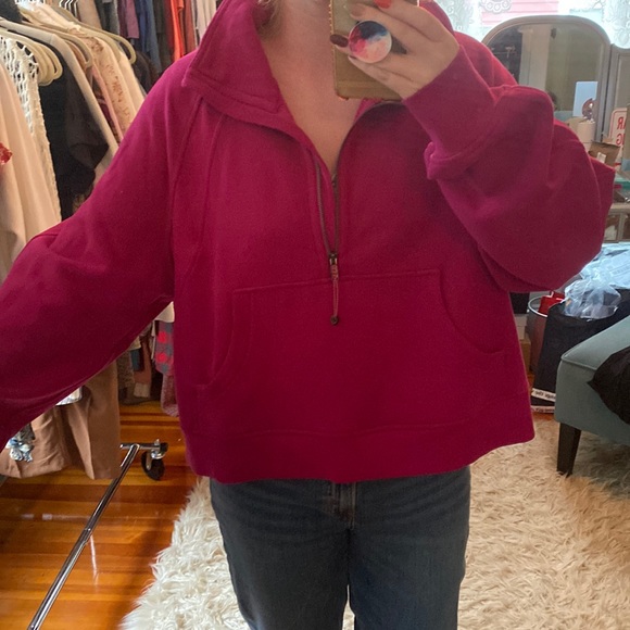 lululemon athletica | Tops | Bnwot Lululemon Scuba Oversized Funnel Neck Half  Zip In Ripened Raspberry | Poshmark
